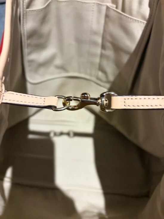 Coach Red Tote with Tan Trim and Handles - Picture 11 of 13